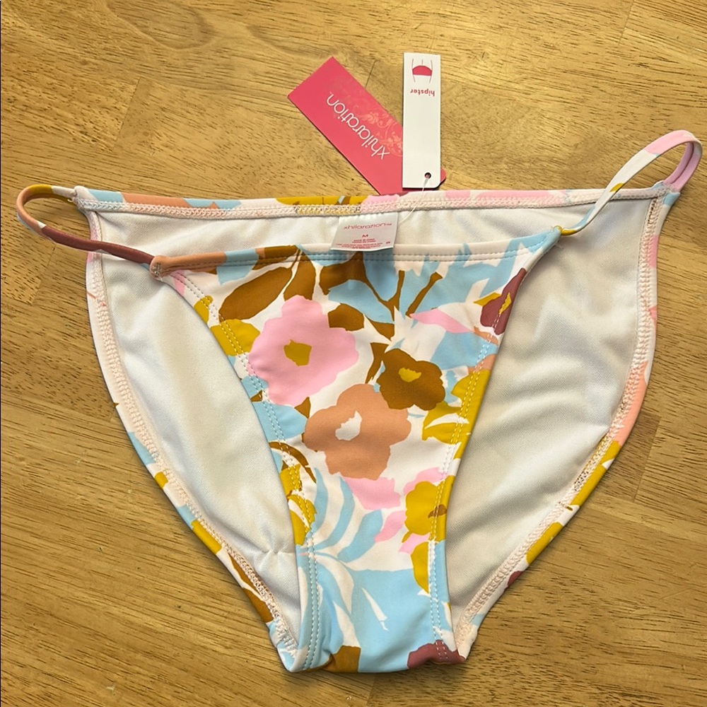 Xhilaration Floral Bikini Hipster Bottom - Blue, Pink, Yellow